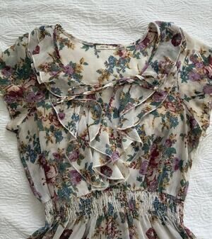 Poetry Sheer Floral Blouse, Large